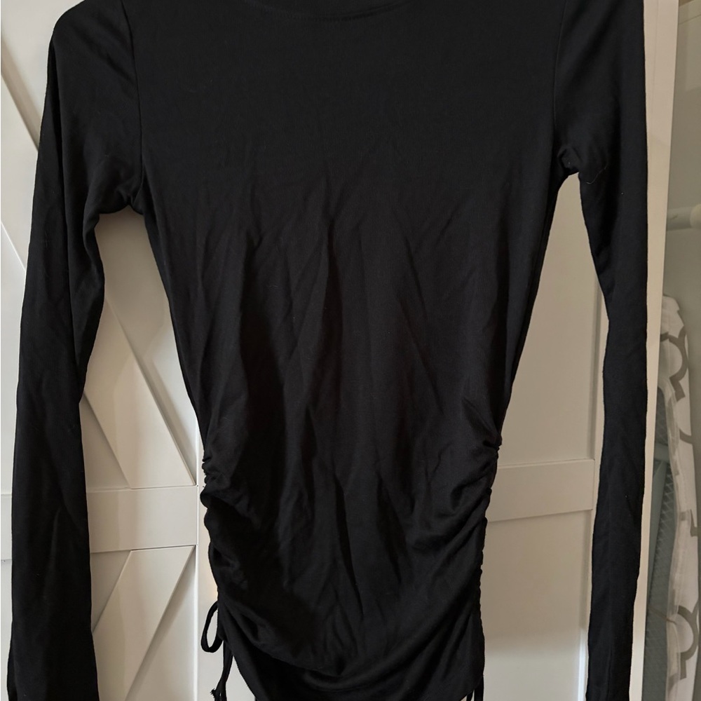 George Black Ruched Long Sleeve Top